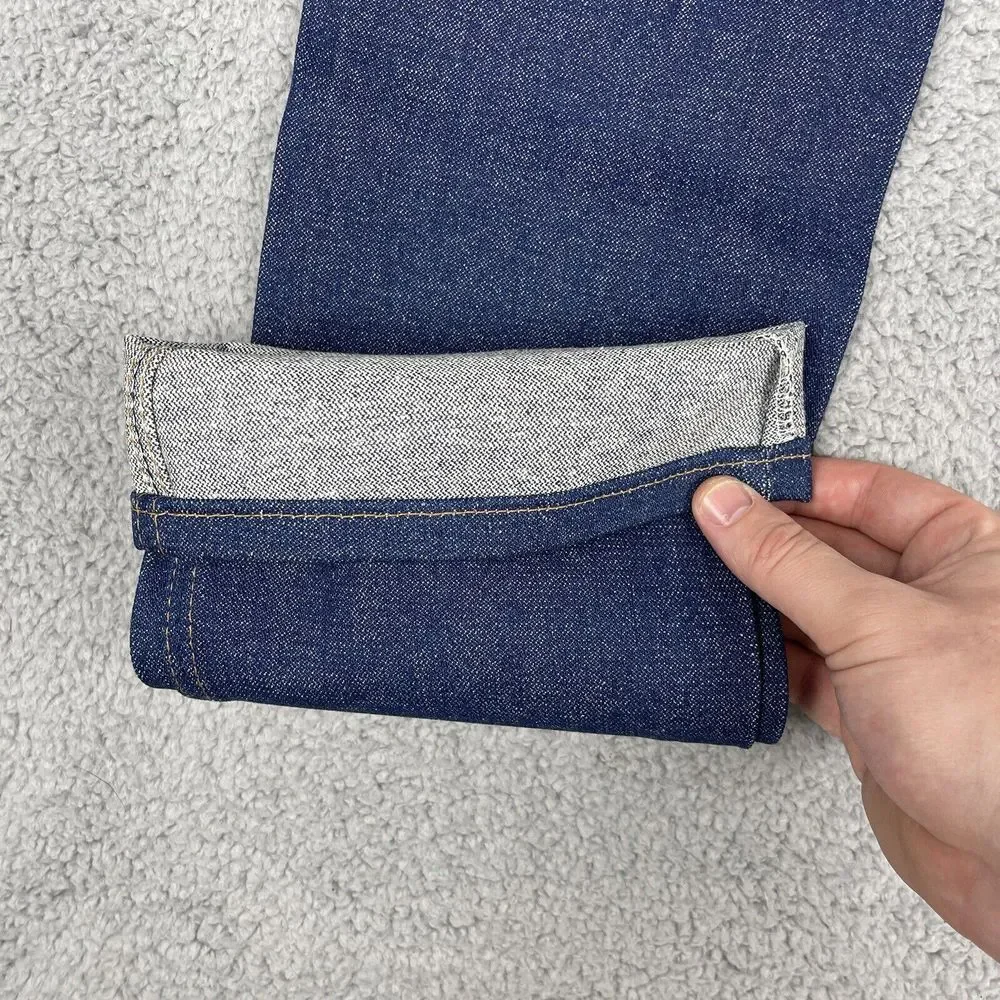VTG Deadstock Wrangler Jeans Mens 27x35 Blue Western Bootcut Flare 80s Raw‎ NWT - Picture 11 of 16